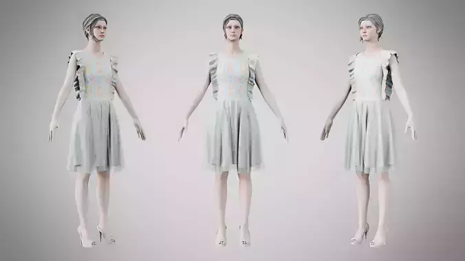 Dress 20 Whimsical Ocean Garden Low-poly 3D model