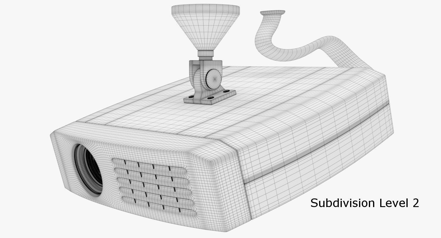 Projector machine with handle 3D model_9