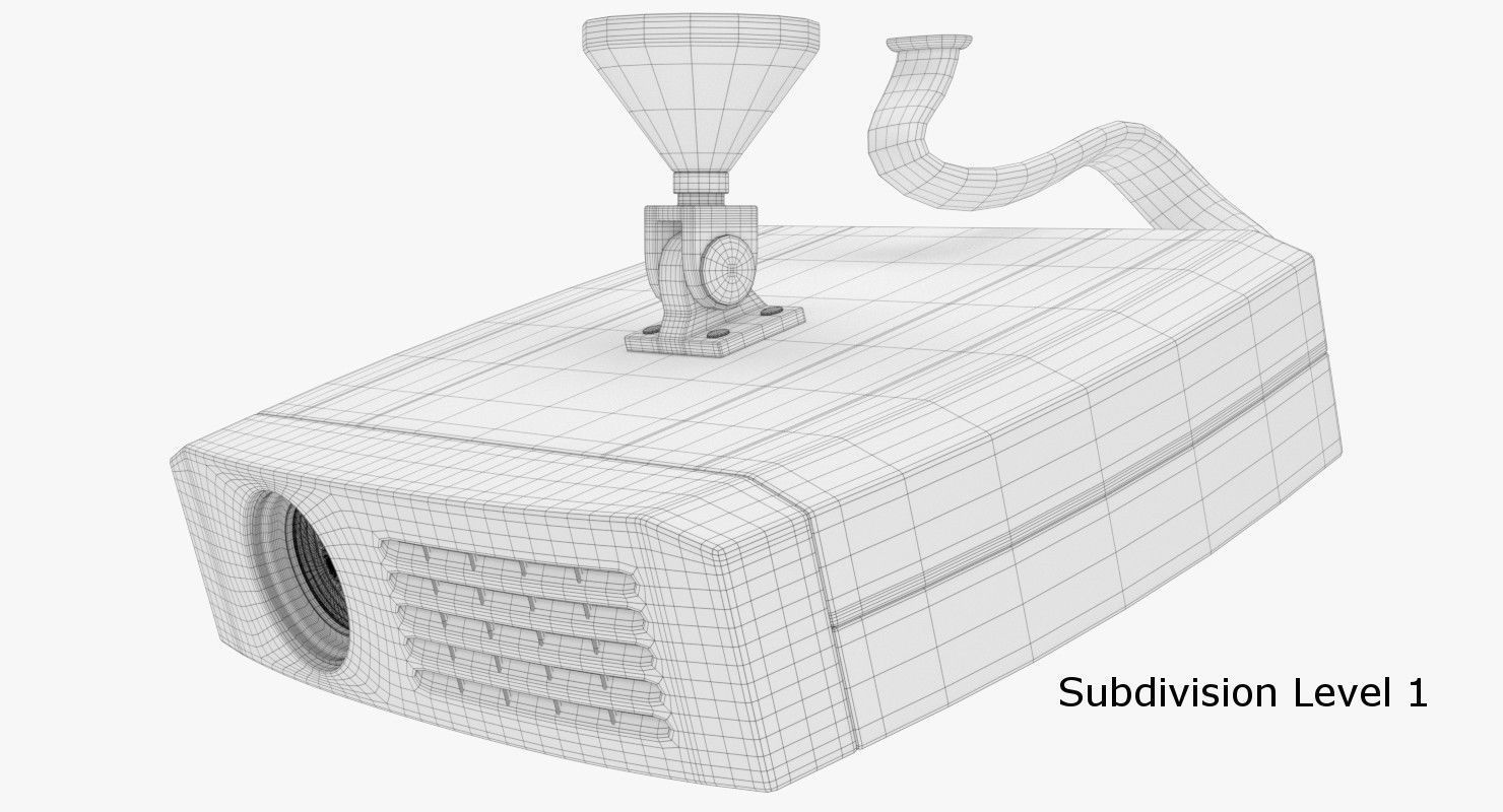 Projector machine with handle 3D model_8