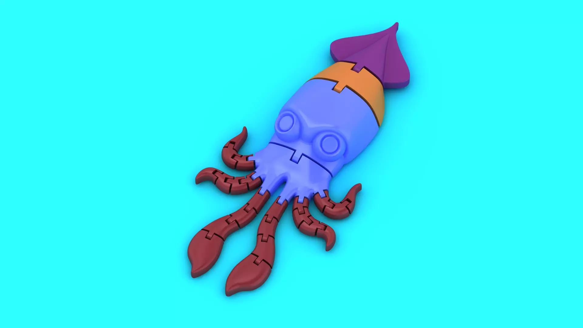 Rocket Squid Character Cute Sci-Fi 3D Printable Cartoon Figure 3D print model
