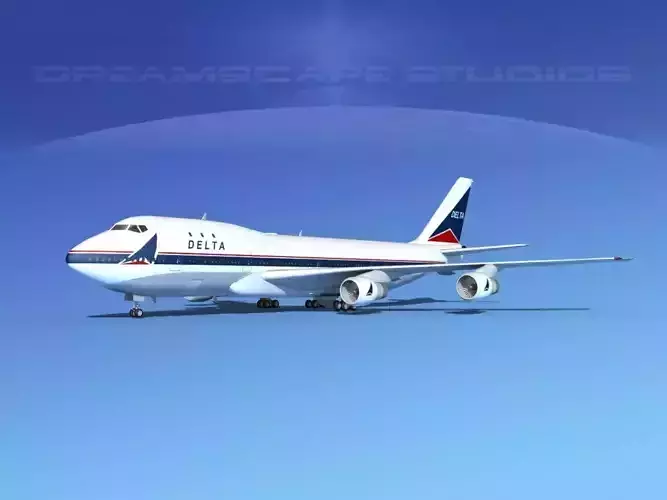 Boeing 747-100 Delta Airlines 3D model