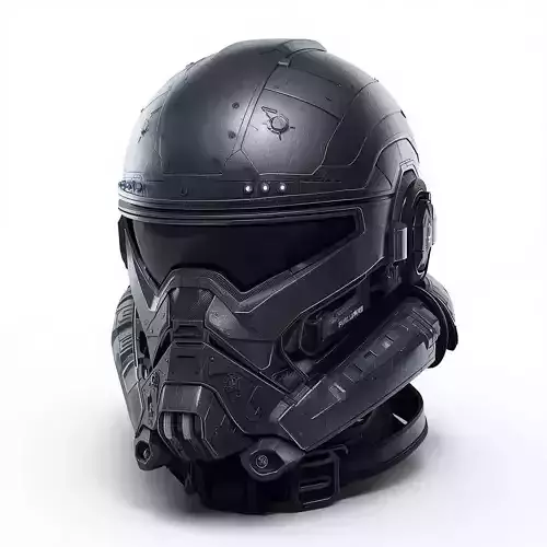 Cyber-Synthetic Heavy Vanguard Helmet 3D Model