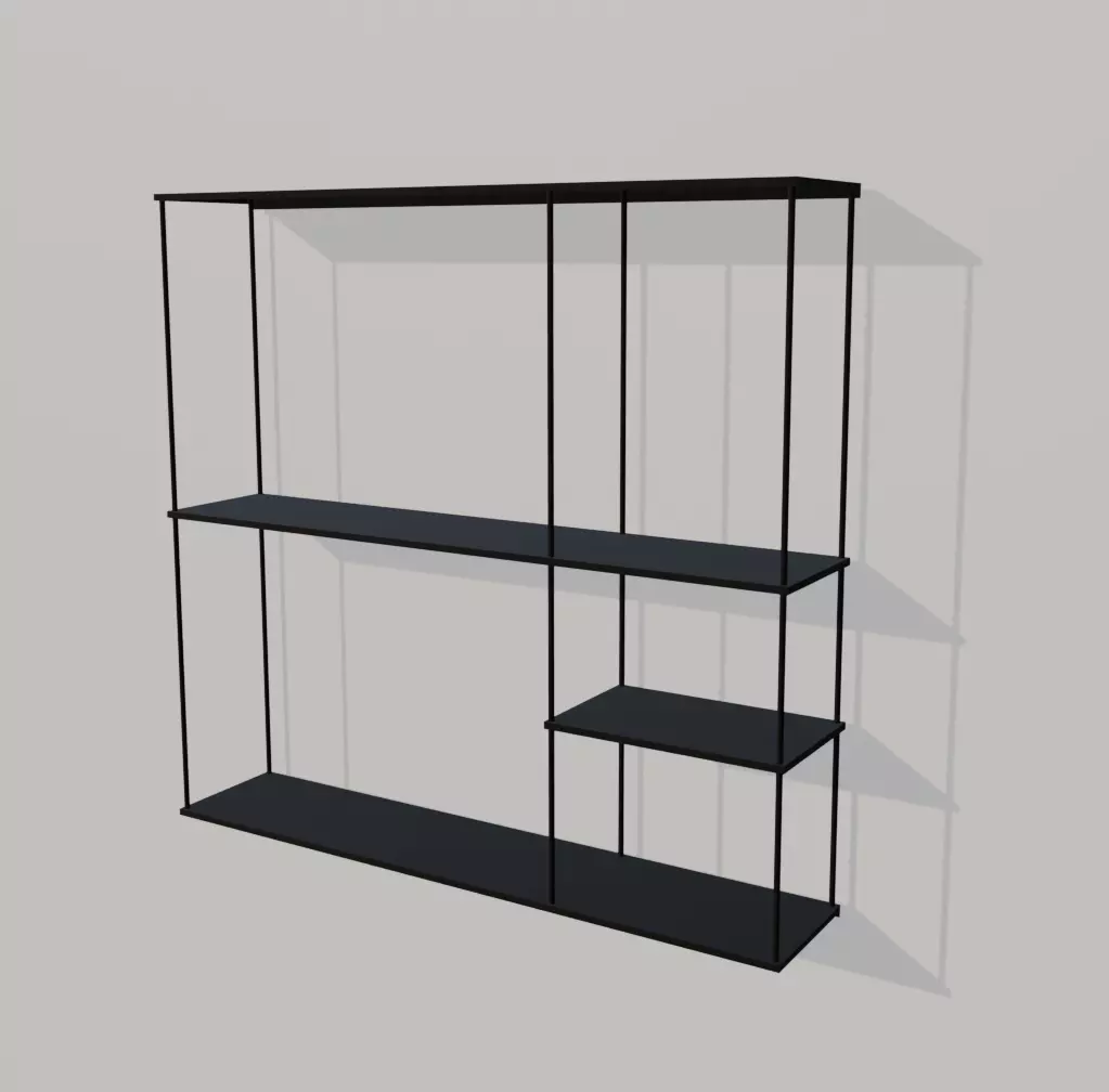 Shelf Metalic Black 3D model