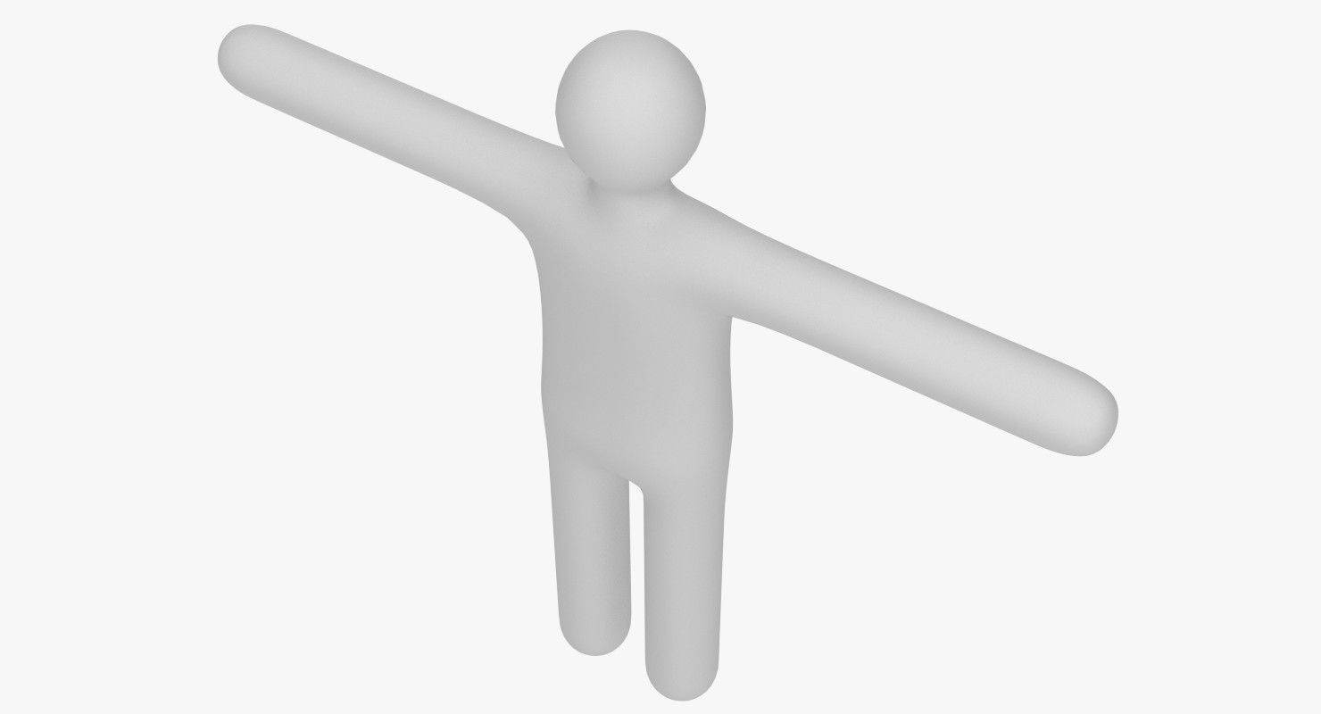 Stickman human 3D model_2