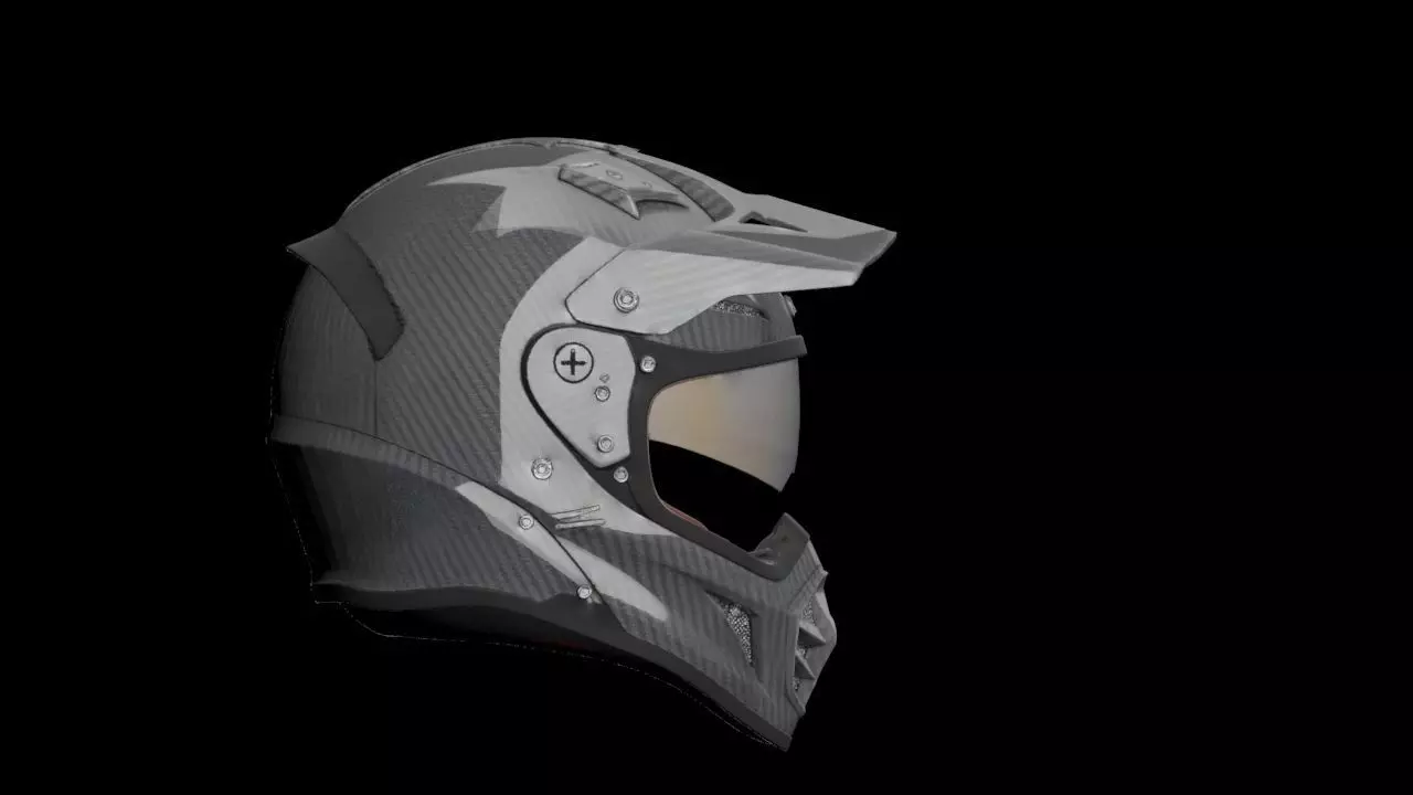 carbon fiber motocross helmet 3d model 3D model
