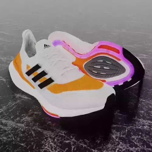 ADIDAS ULTRA BOOST 2021 - ORANGE 3D SHOES Low-poly 3D model