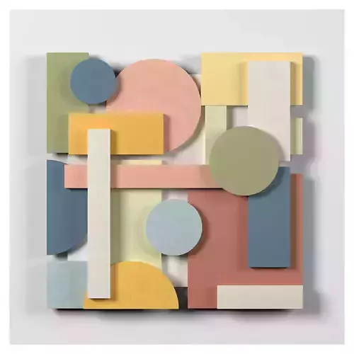 Wall Colored shapes Decoration - 60x60 - Collection - Part 1