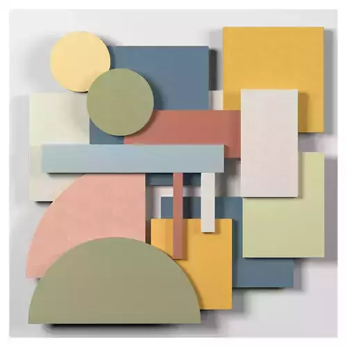 Wall Colored shapes Decoration - 90x90 - Collection - Part 3