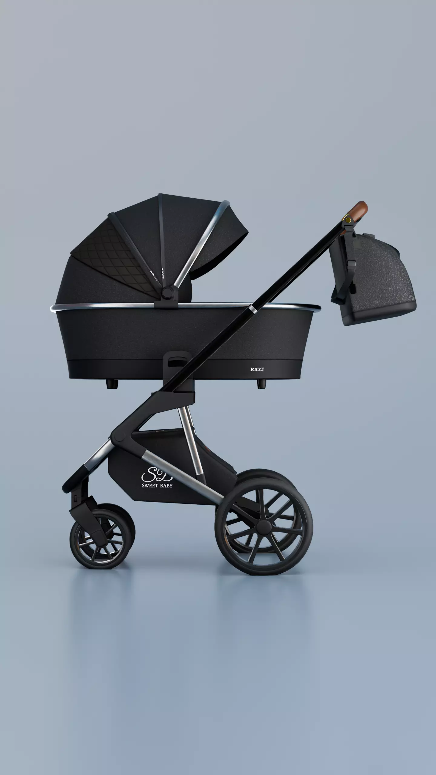 Realistic Baby Stroller Sweet BABY 3D model