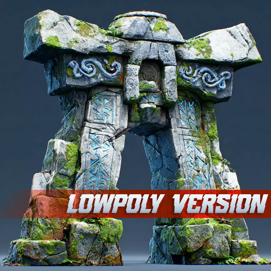 Free Stylized Ancient Archway Lowpoly Free low-poly 3D model