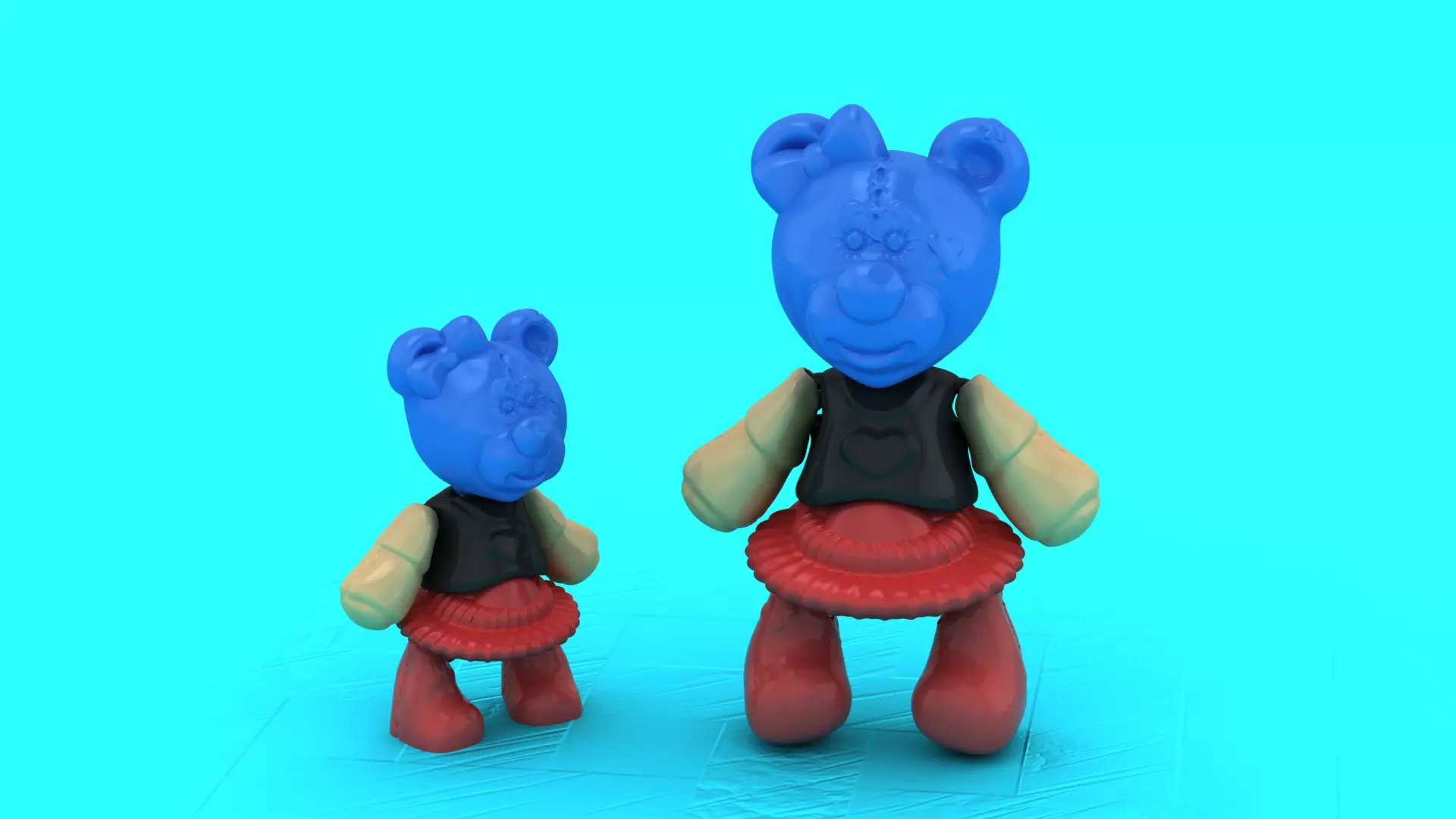 Cute Bear Girl Character 3D Printable Cartoon Toy Model 3D print model
