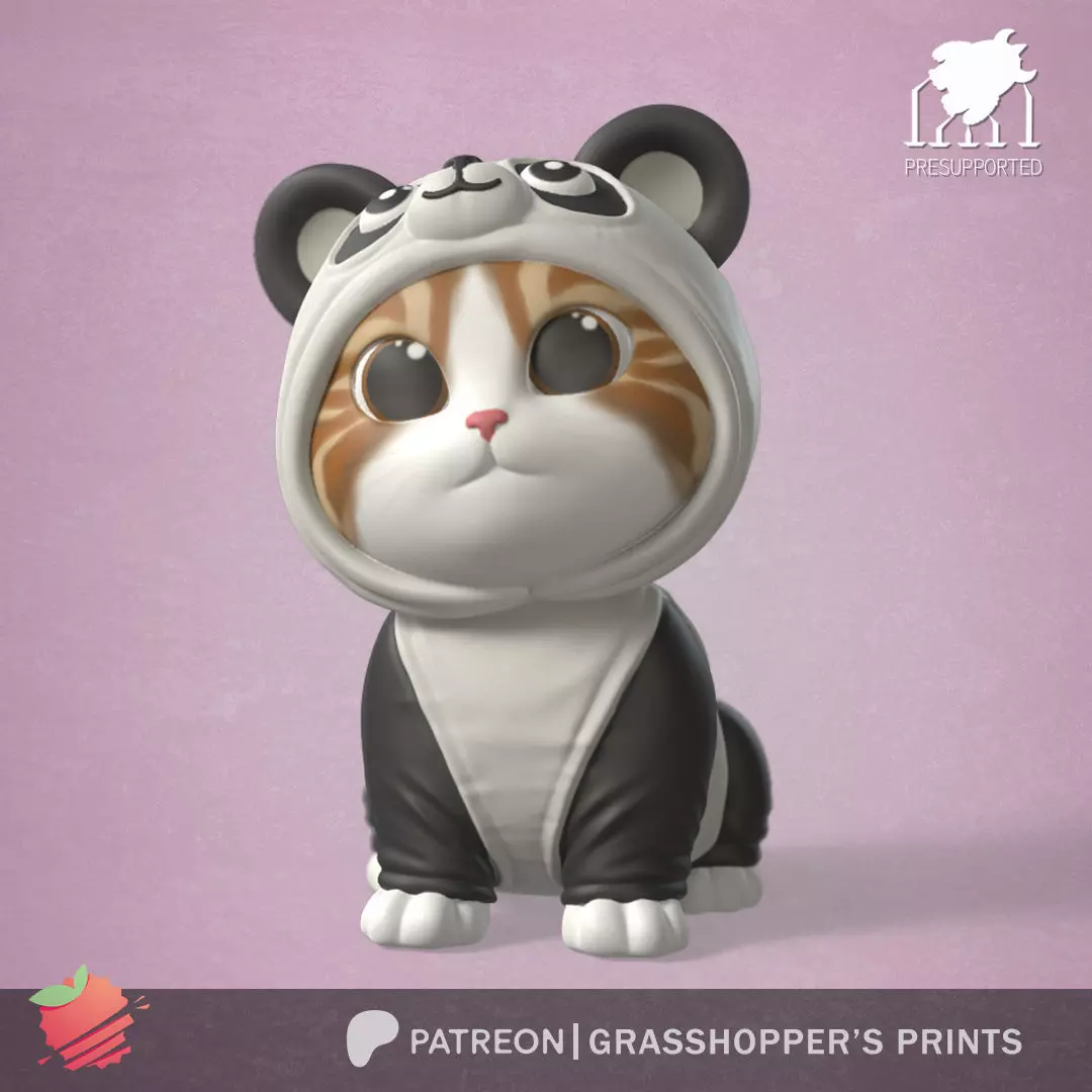 Costumed Cat Panda 3D print model