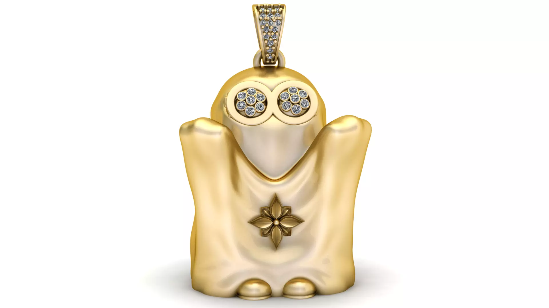Golden Ghost Diamond Pendant Jewelry 3D Model 3D print model