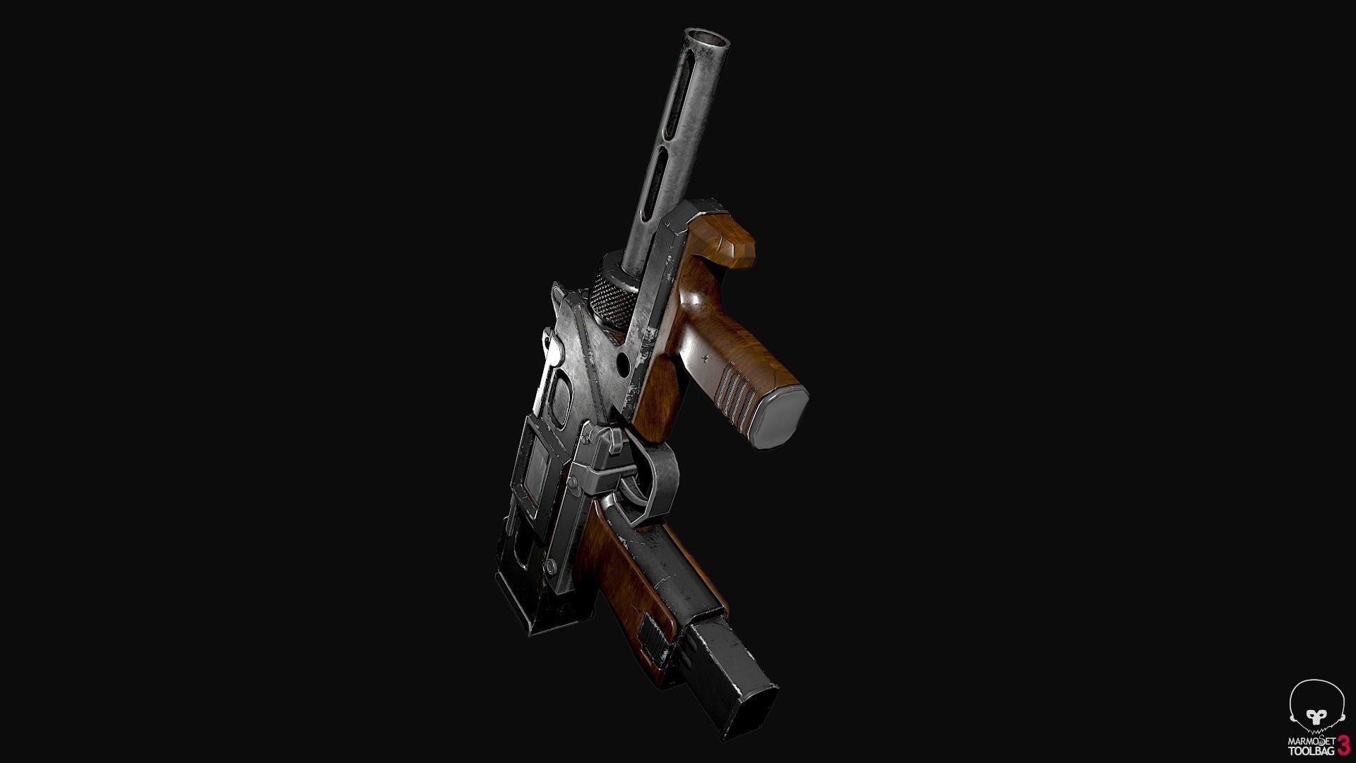 Minebea PM-9 uzi varient Low-poly 3D model_3