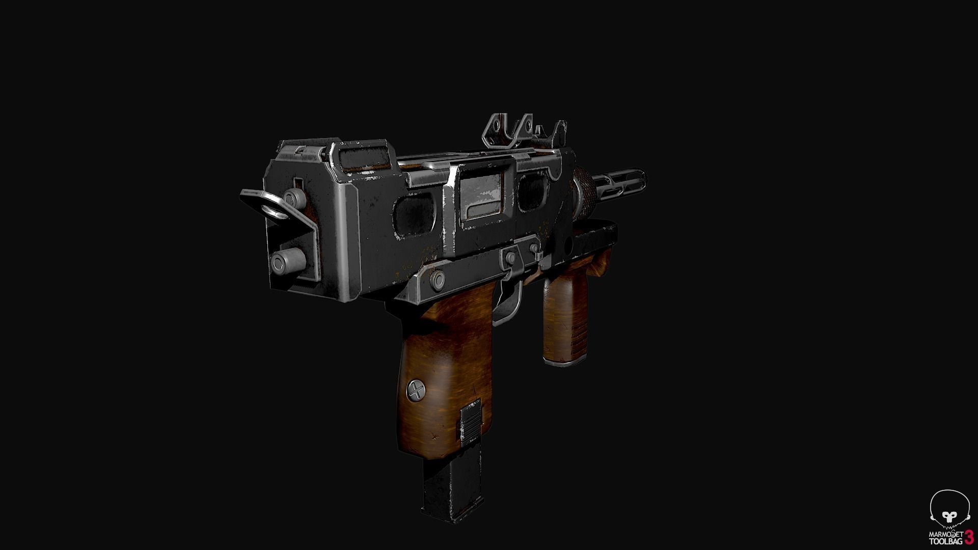 Minebea PM-9 uzi varient Low-poly 3D model_2