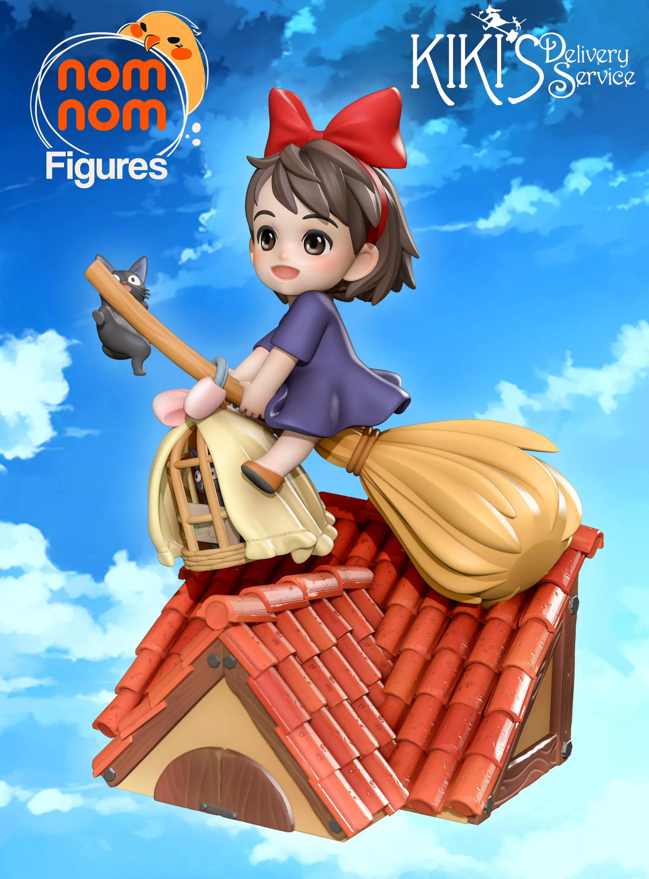 Chibi Flying Broom Girl 3D print model