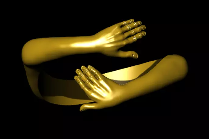 Couple Hand Ring Symbol of Love Connection 3D Jewelry Model File 3D print model