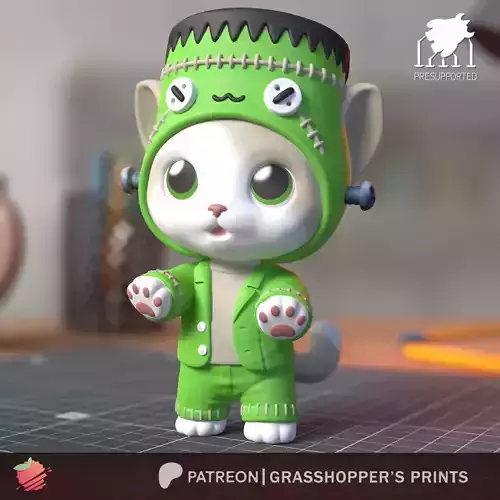 Halloween Frankenstein Monster Cat