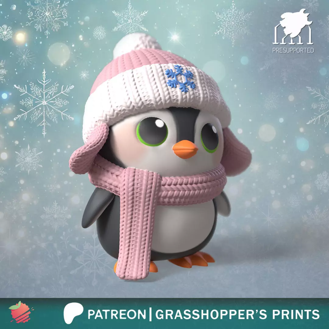 Cozy Penguin aka Penguin in Scarf 3D print model