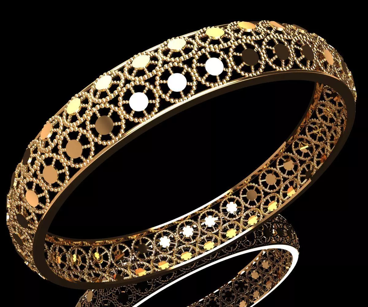 1419 Sunwheel Gold Bangle 60MM-16gm 3D print model