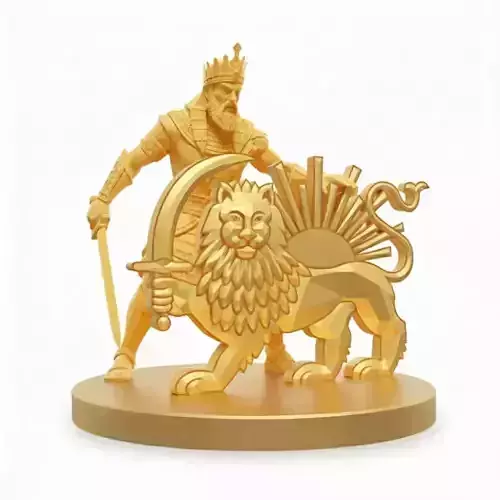 Lion and Sun Emblem 3D Model