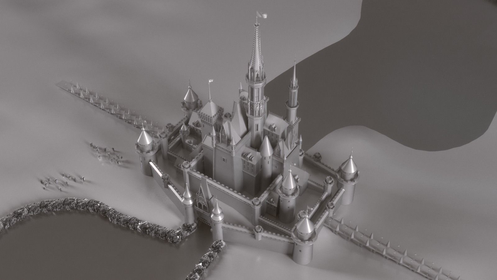 Disney Cinderella Castle 3D model_12