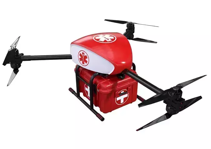 Medical Drone Tricopter 3D model