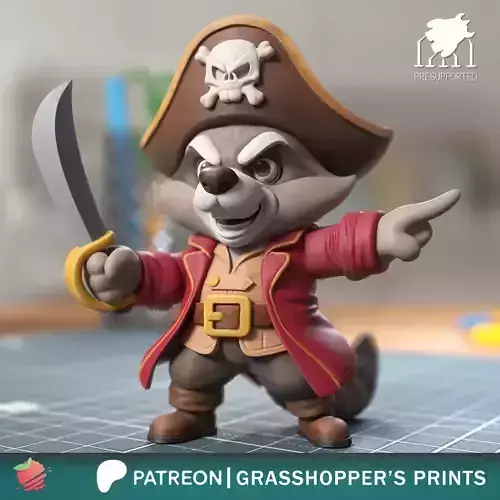 Raccoon Pirate Captain