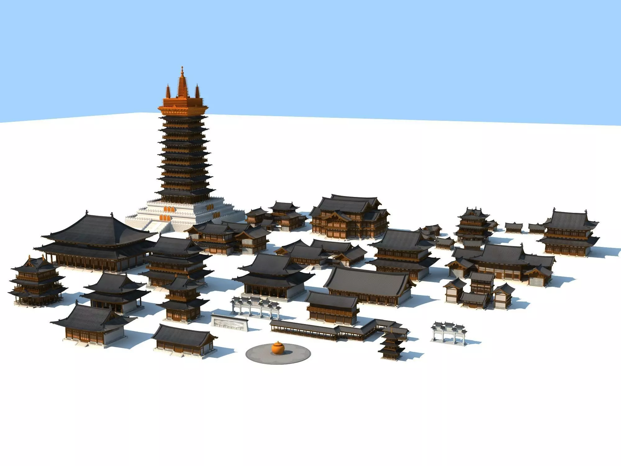Ancient Chinese Buildings 3D model