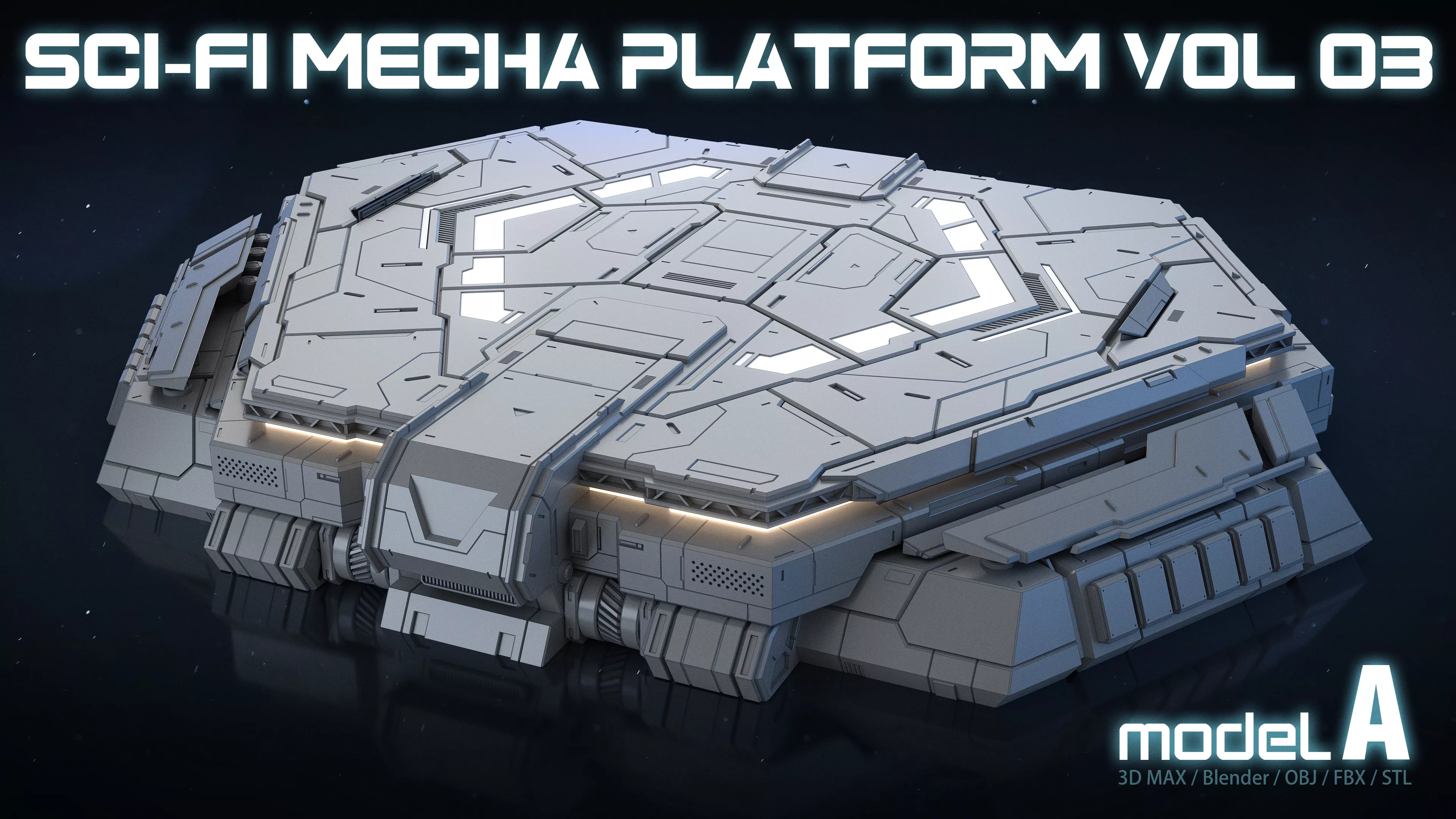 Sci-Fi Mecha Platform Vol 3 Model-A 3D print model