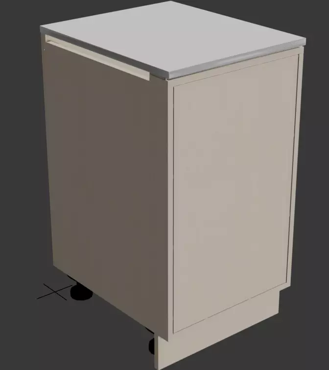 Base Kitchen Cabinet 600mm Modular Furniture Low-poly 3D model