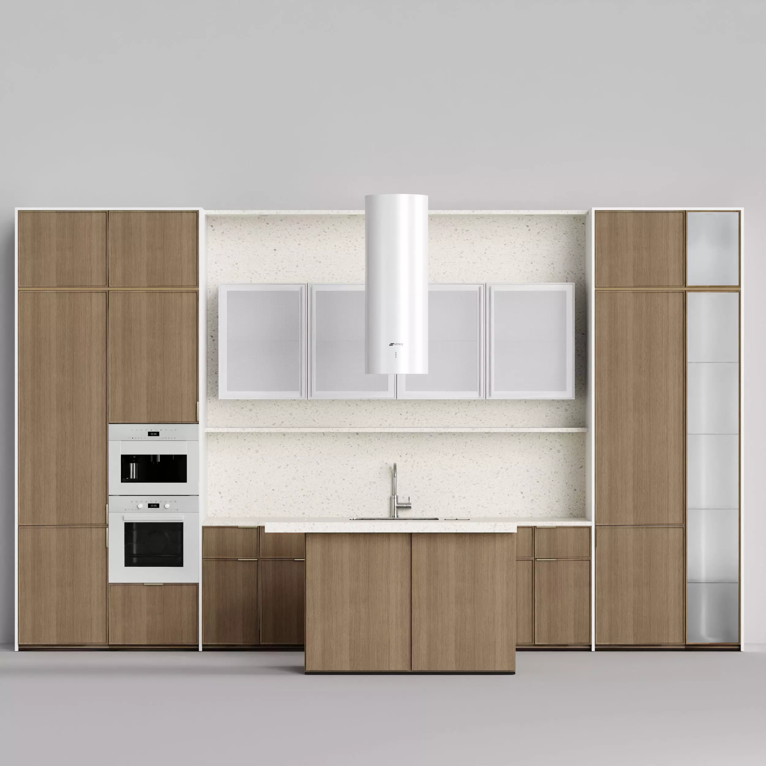 Modern Kitchen Cabinet Set with Island 3D Model Free low-poly 3D model