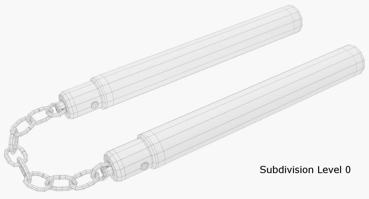 Nunchucks gold dragon jump rope 3D model_5