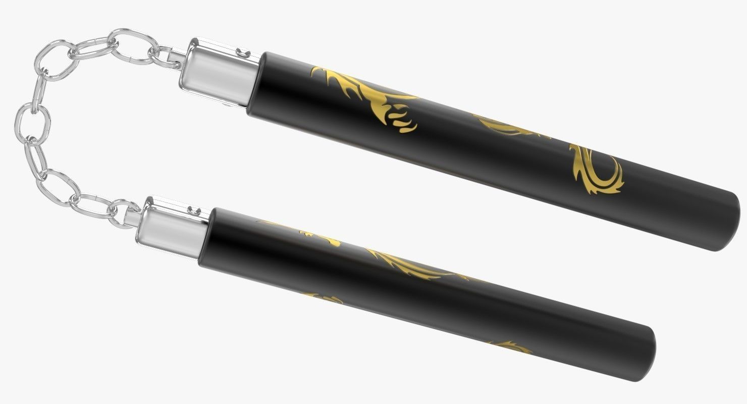 Nunchucks gold dragon jump rope 3D model_4