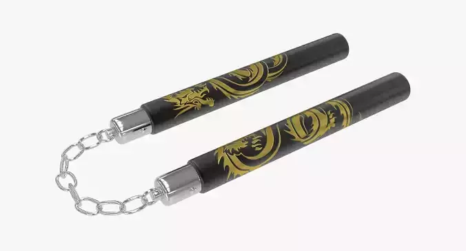 Nunchucks gold dragon jump rope 3D model