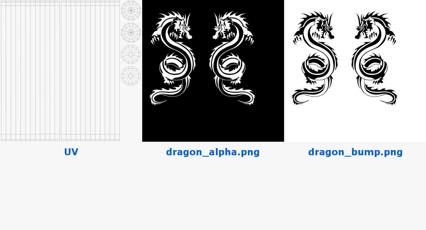 Nunchucks gold dragon jump rope 3D model_8