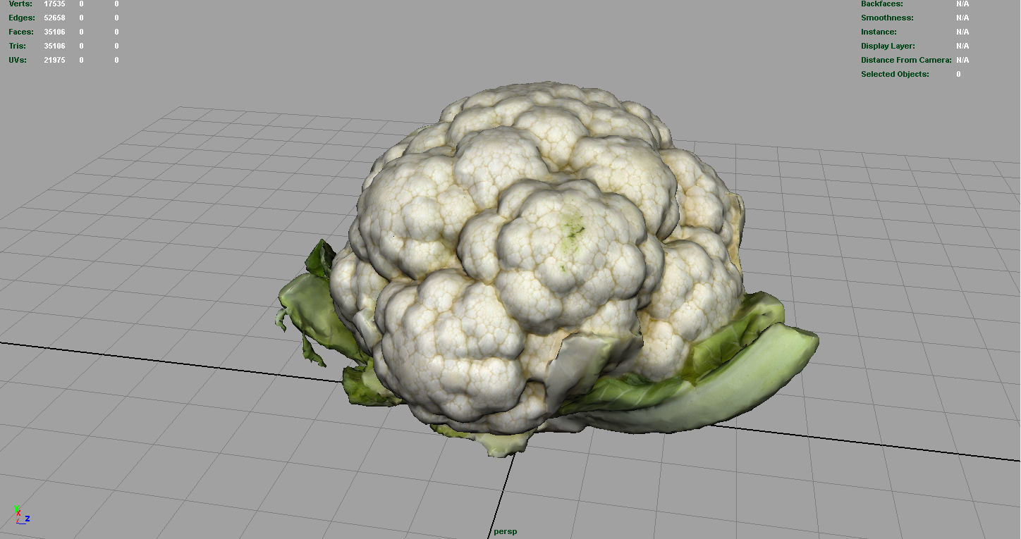 Cauliflower Low-poly 3D model_6