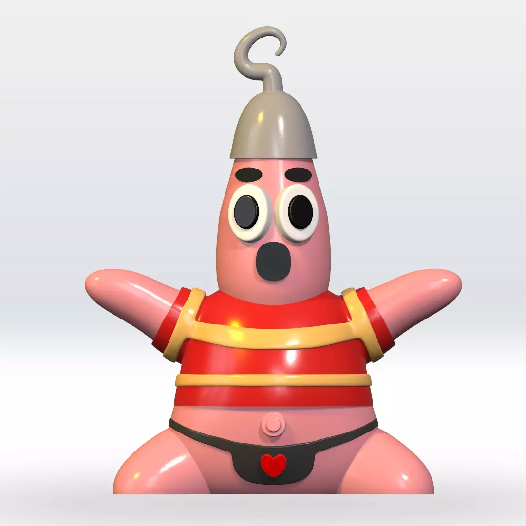 Patrick Star Pirate Spongebob STL 3D Model no support Fanart 3D print model