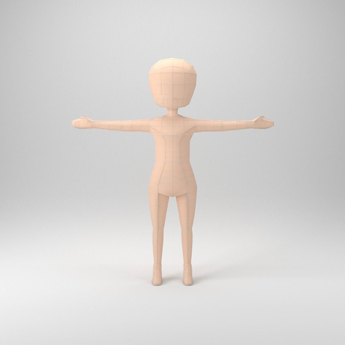 Chibi base mesh Low-poly 3D model