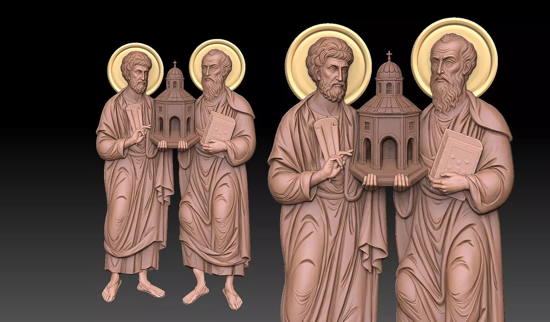 Saints Peter and Paul Holding the Church 3D print model