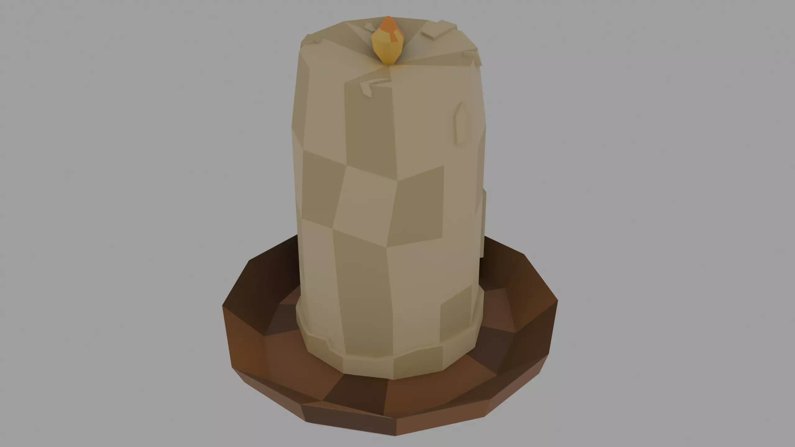 Low-Poly Stylized Candle Game Ready Low-poly 3D model