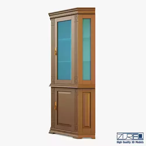 Victory corner cabinet with glass doors