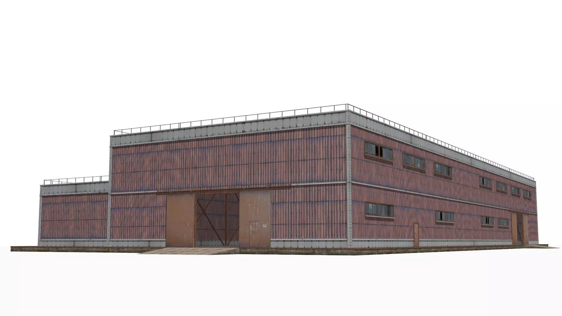 metal building Low-poly 3D model