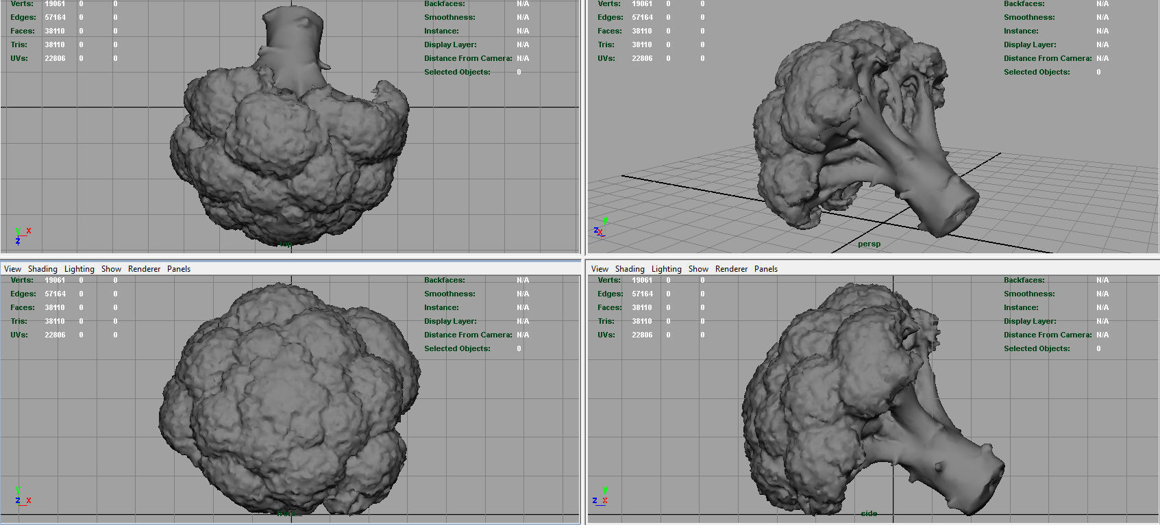Broccoli   High and Low Poly blend 4 4 Included Low-poly 3D model_9