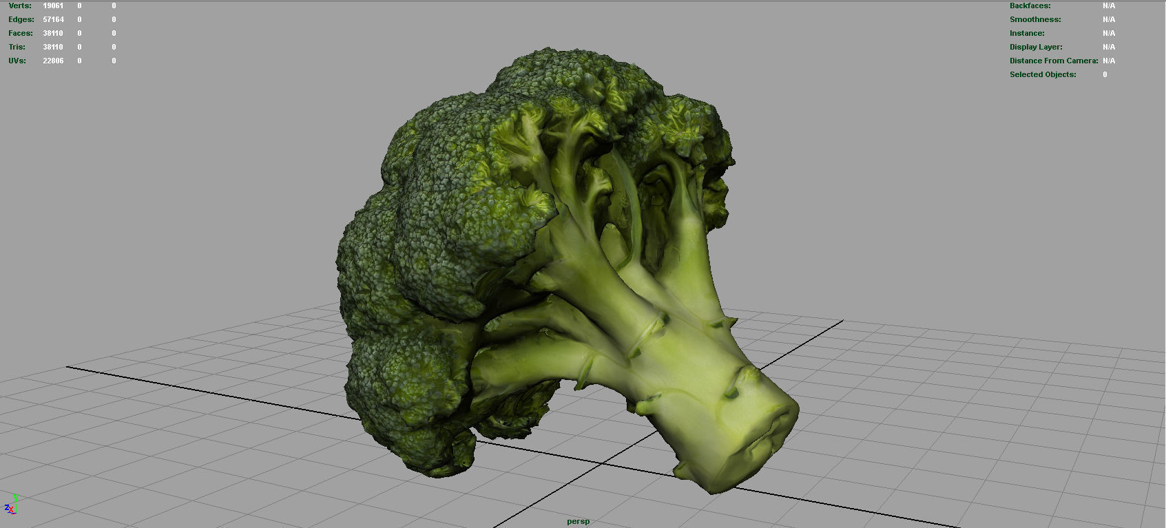 Broccoli   High and Low Poly blend 4 4 Included Low-poly 3D model_5