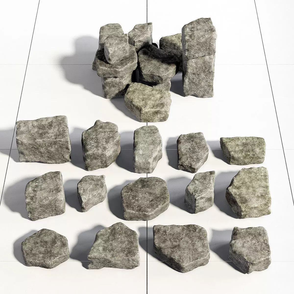 Rock stone collection 3D model_0