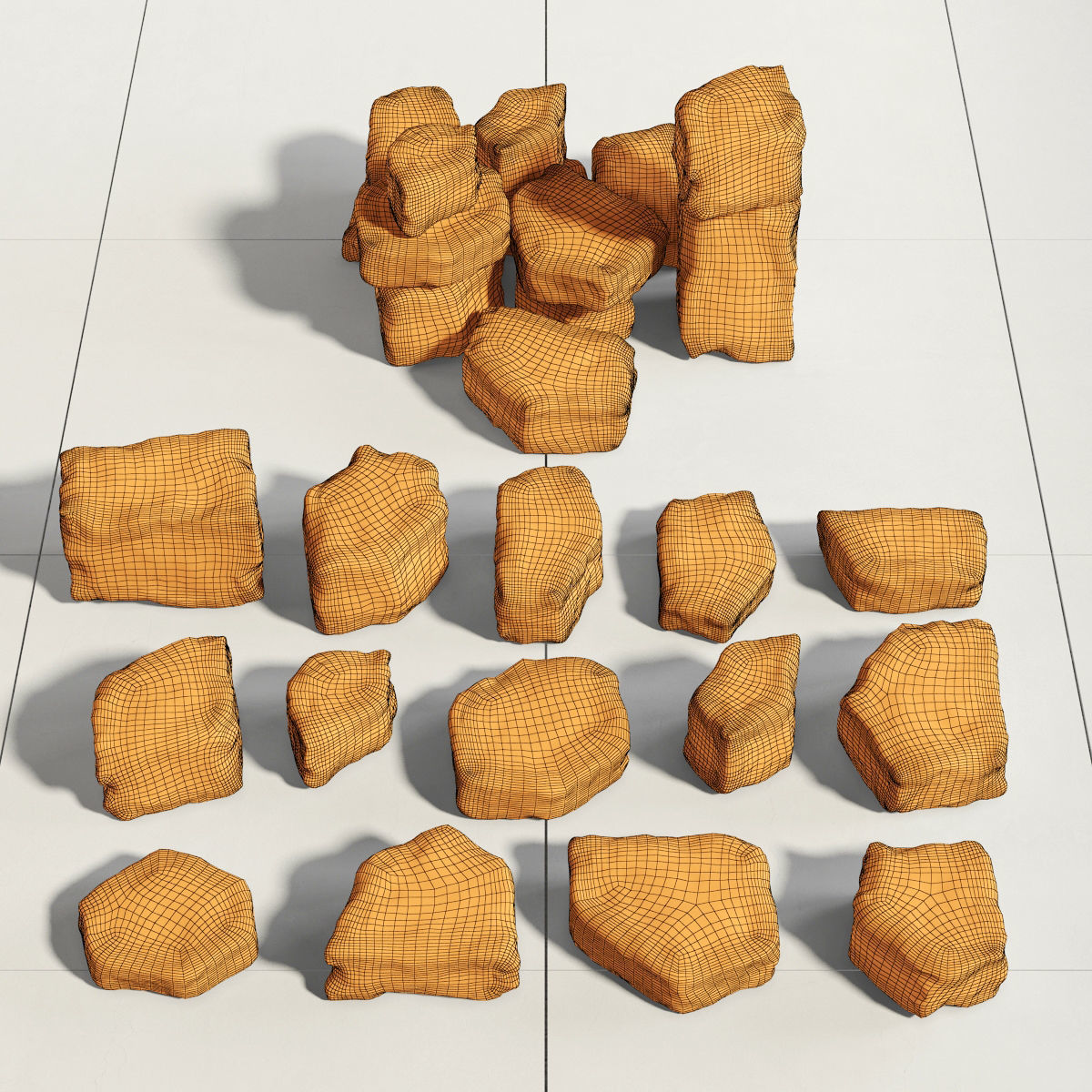 Rock stone collection 3D model_2