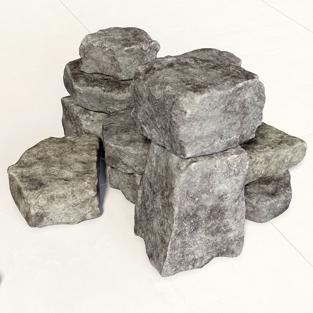 Rock stone collection 3D model_1