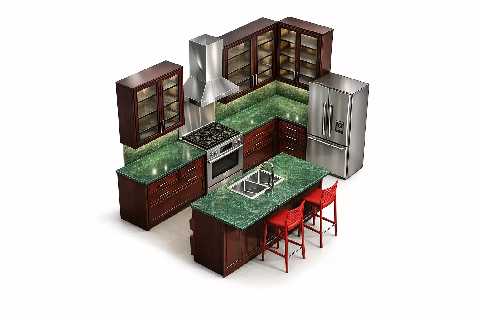 Modern Luxury Kitchen HQ 3D Model 3D print model