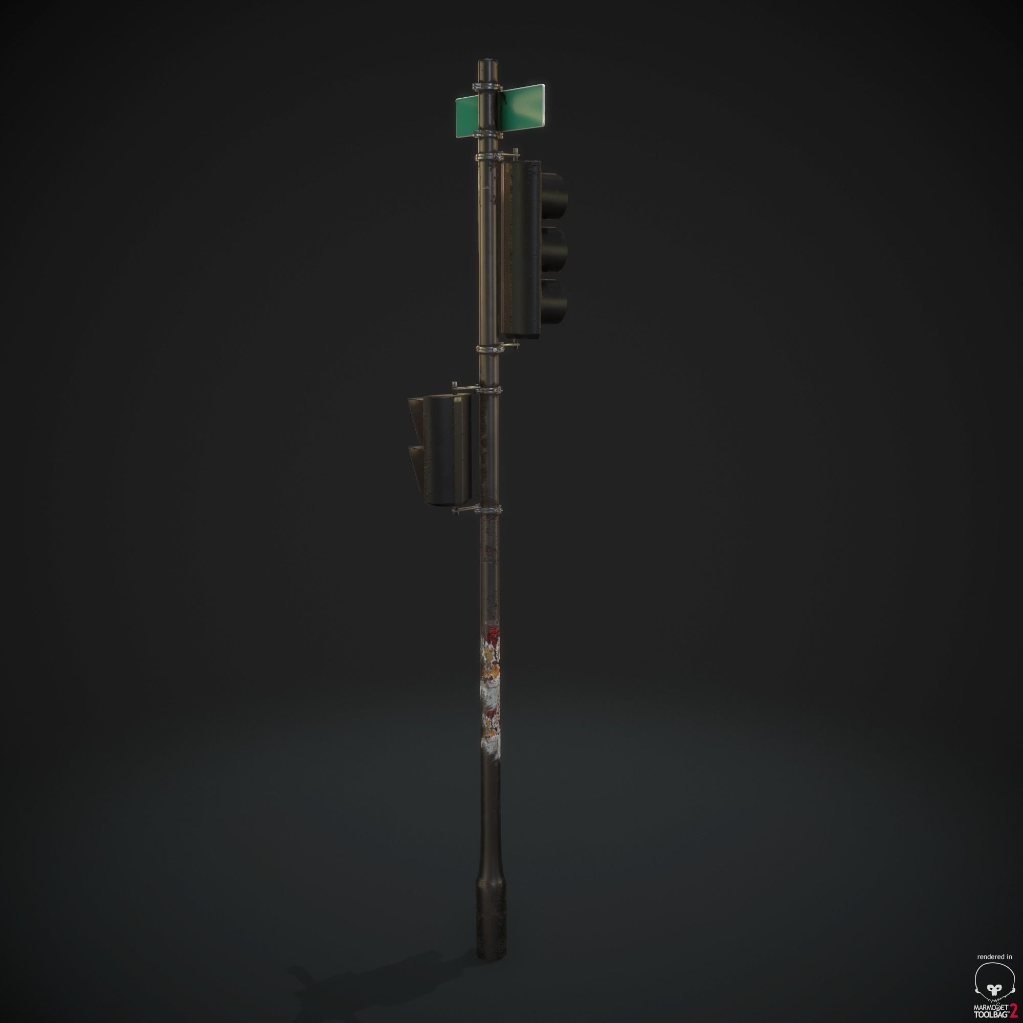 Traffic Light PBR Textures Low-poly 3D model_11